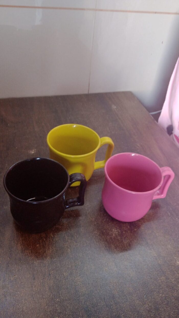 Premium Plastic Coffee / Tea Cups / Mug with Handle (1 Pc / Loose / Mix Color) - Image 11